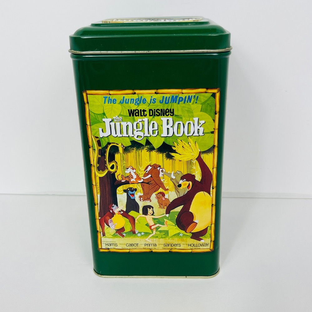 Disney The Jungle Book 40th Anniversary Edition Tin Bank Green Mowgli Baloo Good